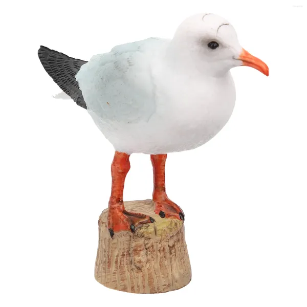 Figuras decorativas Modelo de gaviota con pico rojo Miniaturas de esculturas de gaviota náutica figura