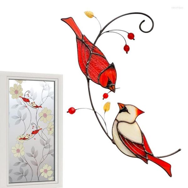 Figurines décoratives Redbird à suspendre, décoration de jardin, artisanat d'oiseau, décoration de porte et de fenêtre, symbole d'amour pur