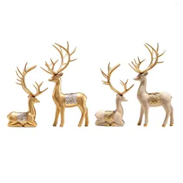 Figurines décoratines Reindeer Resin Sculpture Autominal Elk pour la bibliothèque Home Cabinet