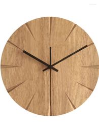 Decoratieve beeldjes reloj de pared madera silencioso 12 pulgadas simple y moderno para dormitorio decoracion del hogar