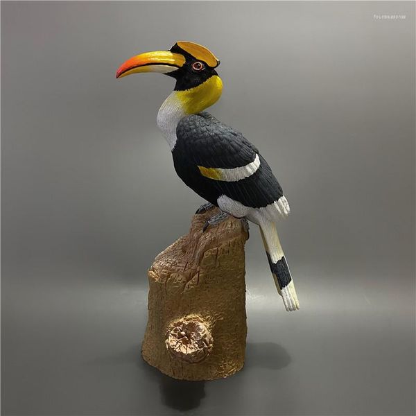 Figuritas decorativas resina pájaro Hornbill escultura Animal pintura hecha a mano hogar estatuas artesanía adornos Decoración