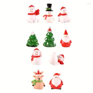 Figurines décoratives en résine, ensemble d'ornements de noël, pendentif Miniature, cadeaux parfaits pour les enfants, créer des jardins féeriques, des maisons de jouets, 10 pièces