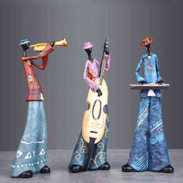 Figurines décoratives Résine créative Western Rock Band modèle Figurines Art musique Figurines pour intérieur pour la décoration de la chambre cadeaux articles décoratifs pour la maison