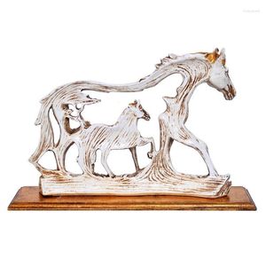 Figurines décoratines Sculptures de cheval résine Ornements artisanat Sculpture adaptée à la vitrine ou au vin du bureau de la bibliothèque ou du vin
