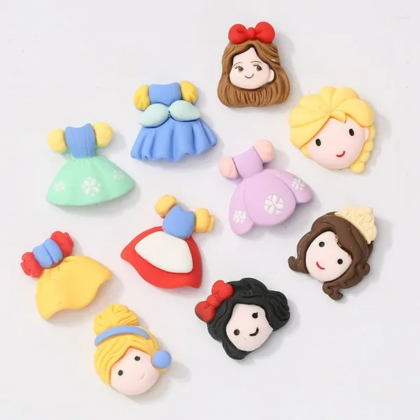 Figuras decorativas de resina encantadoras mixtas/niña pequeña falda de princesa cabujón plano álbum de recortes Kawaii accesorios de adornos DIY