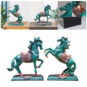 Figurines décoratines Résine Sculptures chambre Ornement CHAMBRE Souvenirs Cadeaux Collectibles Art Horses Statues pour livre Sill TV Stand