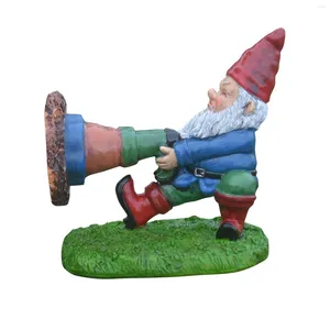 Figurines décoratines résine statue piégée gnome ornement elfe ornement drôle jardin extérieur ornements extérieurs sculpture bonsaï décoration pour yard