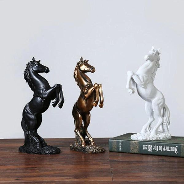 Figurines décoratives en résine, Sculpture de cheval de guerre, Art moderne, décoration pour la maison et le bureau