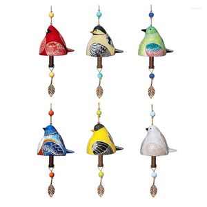 Figurines décoratives résine carillon éolien style pastoral oiseau cloche suspendus ornement artisanat pour intérieur extérieur maison jardin décoration carillon éolien