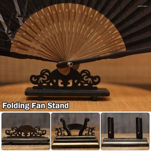 Decoratieve beeldjes retro Chinese stijl creatieve vouwfan Stand round fans houten display base trouwfeest handhouder