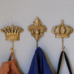 Decoratieve beeldjes retro hars kroon decors muur hangende deur haak voor kleding jas hoed tas sleutels handdoek ingang inrichting decoratie vintage