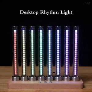 Decoratieve Beeldjes RGB Pickup Niveau Licht Bureau Ritme Lamp Audio Muziek Spectrum Decoratie Thuis Quasi Glow Tube Vriendje Gift Geluid