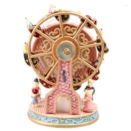 Figurines décoratives rotatives en résine, grande roue ours, boîte à musique, horloge rotative, décoration de la maison, cadeau de noël