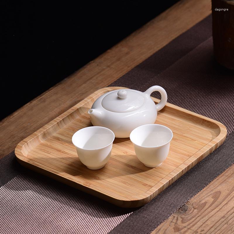 Figuras decorativas bandeja redonda plato para servir comida aperitivos de madera Deseert Teaboard platos de servidor de té Natural bandejas para bebidas