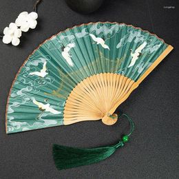 Figuras decorativas ruihe tu fans plegable de mujeres Qipao Hanfu con estilo chino Antiguo Xianhe Xia