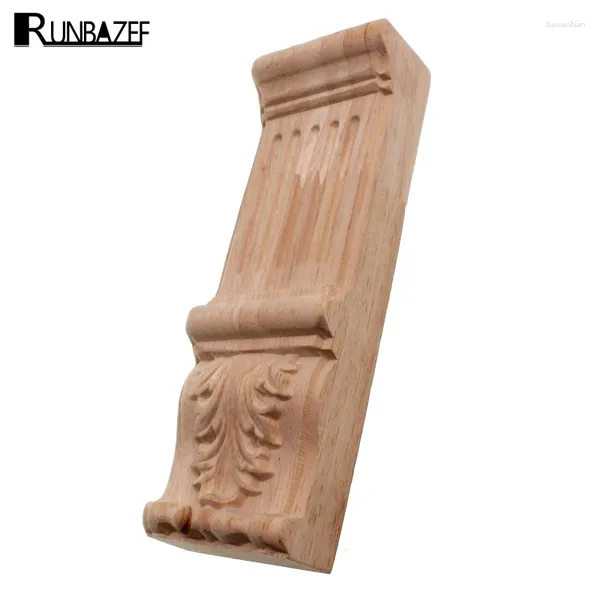 Figurines décoratives Runbazef Vintage en bois sculpté écarté Apple d'applique décorer armoire de cheminée