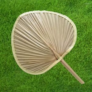 Decoratieve beeldjes Rustieke handgemaakte ventilatoren Natuurlijk geweven palmblad Bamboo Mosquito Repellent Hand Fan Chinese stijl voor thuis