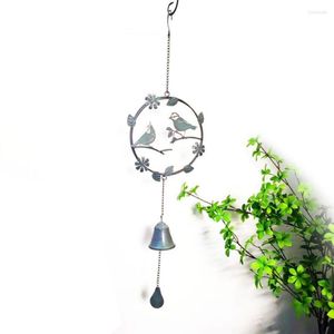 Decoratieve beeldjes Rustieke Vintage Hangende Decoratie Buiten Balkon Cadeau Kleine Bel Hanger Ijzeren Kunst Windgong