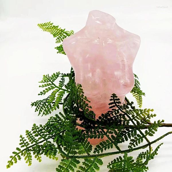 Figuras decorativas venta 60 pulgadas artesanías de cristal maniquí femenino Torso tallado a mano cuarzo rosa modelo desnudo mujer estatua corporal