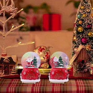 Figurines décoratives Santa Claus Blobes d'eau battue à ladle colorée à lad-snow Boe Music Box de Noël décorations pour la table pour table