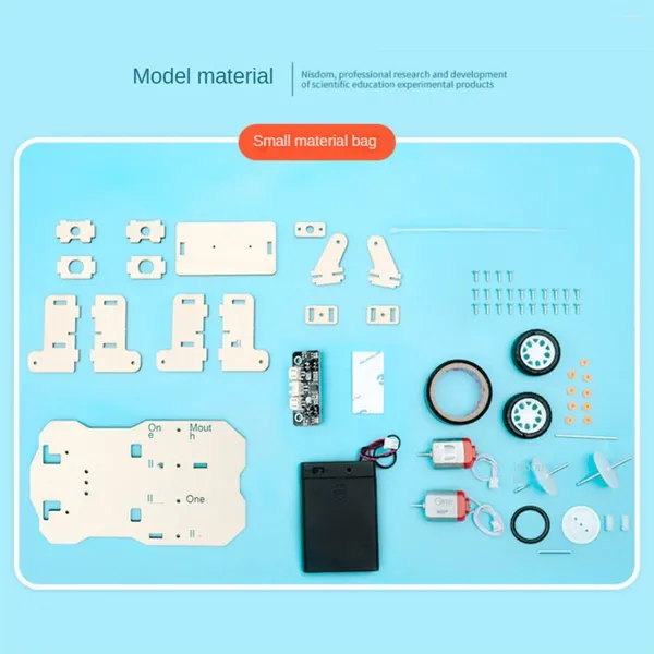 Figuras decorativas Experimento científico de madera Rastreo de bricolaje Asamblea de automóvil Modelo Tecnología Paquete de material de producción para niños Niños