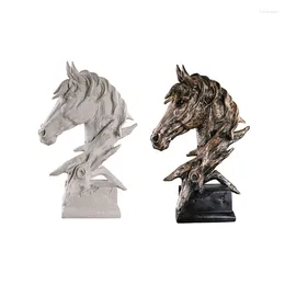 Figurines décoratives Sculpture tête de cheval ornements abstraits décoration pour la maison artisanat modèle Miniature accessoires de décoration de bureau Statue
