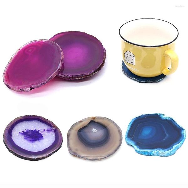 Figurines décoratives vendant une tranche d'agate naturelle multicolore bleu violet gris nail art art exposition ustensile 70-80 mm