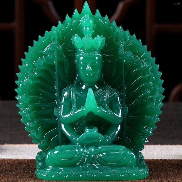 Figurines décoratives Seyee-Bro mille main Guan Yin Bouddha Statue - Fengsui chinois sculpture Kwan Sculpture Home Decoration St