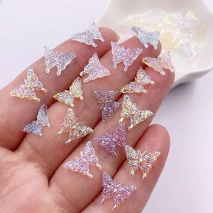 Decoratieve beeldjes Glanzende nagelkunst 9-12 mm Mini Kristallen Vlinder 100 STKS Plaksteen Strass Applicaties Scrapbook DIY Gem Accessoires Decor