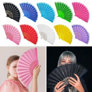 Decoratieve beeldjes Silk Classical Folding Fan 2024 Kleurrijke Tassel Eleged Hand Bamboo Shank Dance Runway Show