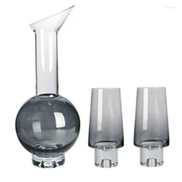 Decoratieve beeldjes eenvoudige moderne gerookte grijs transparant glas wiare ornamenten kettel wijnmodel huisdecoratie