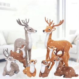 Decoratieve beeldjes Simulatie Kerst Rendier Beeldje Kerst Elanden Herten Voor Pop Jaar Home Decor