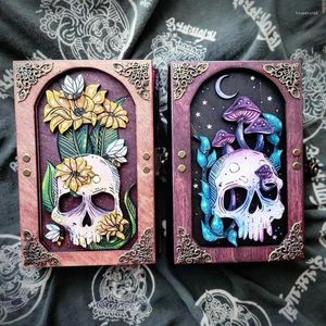 Figurines décoratives crâne et Nature cachées, livre de clés, souvenir, thème gothique, boîte de rangement Unique, bijoux avec