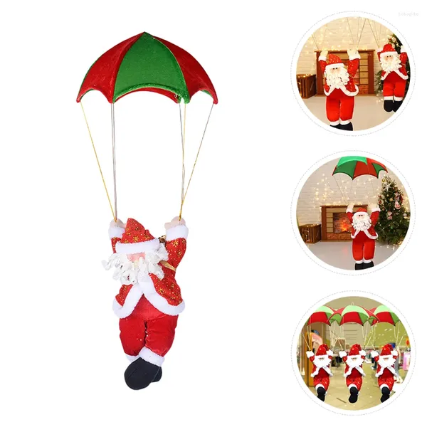 Figuras decorativas Saca Santa Escena navideña adornando juguetes voladores en miniatura Claus decoración festival adorno