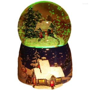 Decoratieve beeldjes Snow House Crystal Ball Music Box Roteerbaar Luminous Automatic Birthday Gift Kerstmis 32 Nummer