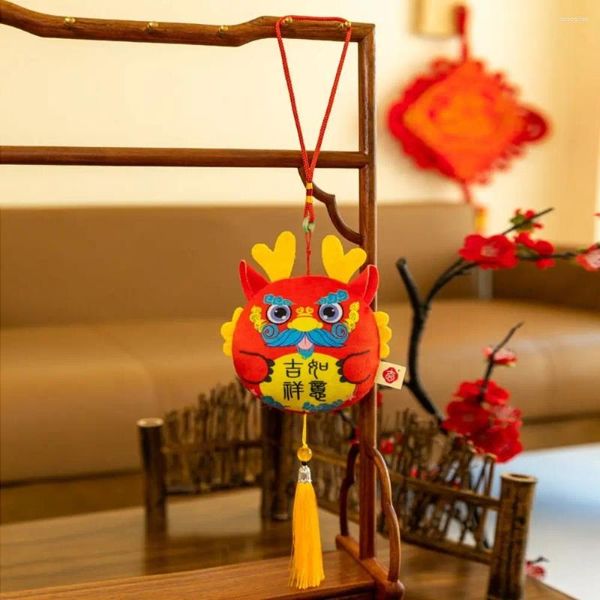 Figurines décoratives Soft Dragon Année pendentif peluche Doll Doll-Friendly Lucky Cute Migot Mascot Ornement Party Festive