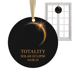 Figurines décoratines Ornement d'éclipse solaire total 2024 Signe acrylique Gadgets Célestes Célestes