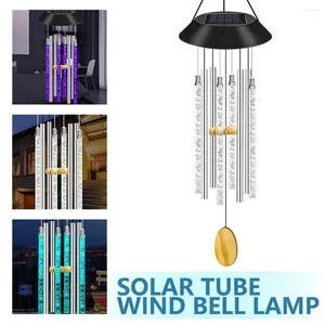 Decoratieve beeldjes Solar LED Windgong Licht 7 Kleur Opladen 8 Buizen Lamp Tuin Yard Decoratie Nachtfeest Home Decor