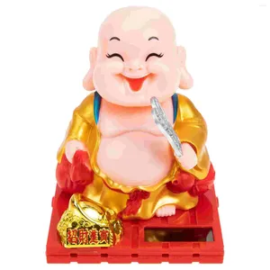 Figuritas decorativas, adorno Solar de Buda Maitreya, figura decorativa para coche, decoración de escritorio