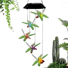 Figurines décoratives carillons éoliens solaires pour lampe LED alimentée à l'extérieur carillon à couleur changeante décorations de fenêtre charge automatique avec lumière