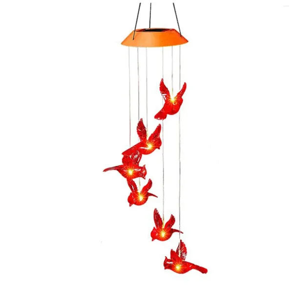 Figurines décoratives Solaire Térine des lumières avec les oiseaux LED Couleur Changer pour la cour extérieure Jardin étanche.