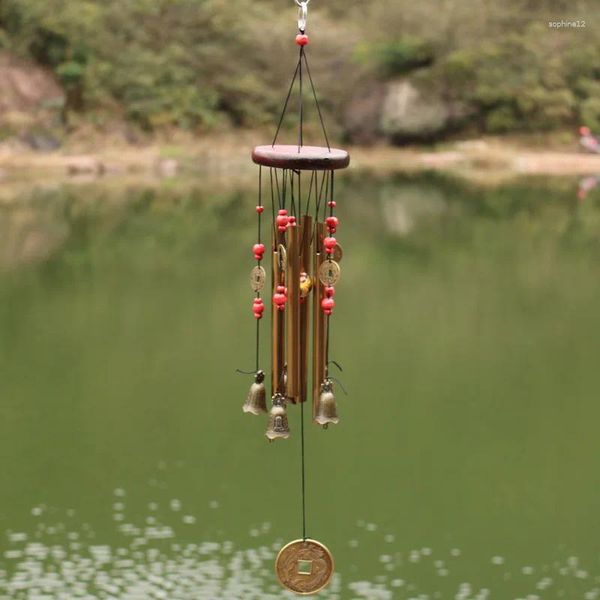 Figuras decorativas Chimes de viento de madera sólida Metal Multi-tubos Antubreador Decoración colgante de cumpleaños Regalo de cumpleaños Craft Home Crafts