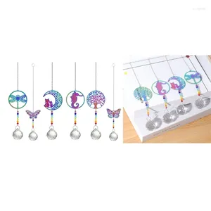 Figurines décoratives Sparkling Crystal Wind Chimes Crystals Sun Catchers Pendre délicat pour la fenêtre Mur Affichage décor