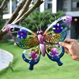 Figurines décoratives teintées en métal découpé, belle grenouille papillon 3D, art mural, ornements d'intérieur et d'extérieur, antennes défilantes avec crochet