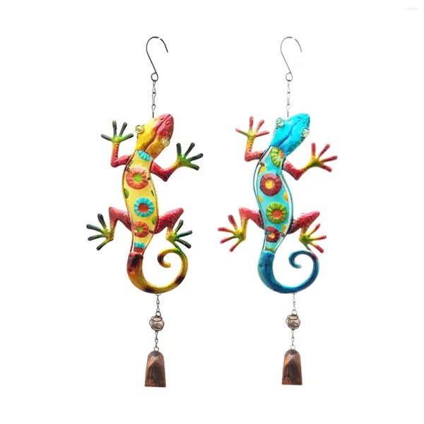 Figurines décoratines Verre tachée gecko vent carillon