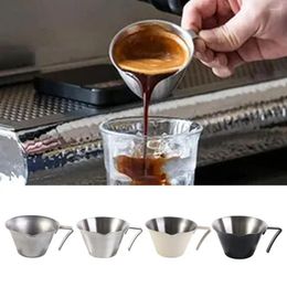 Figurines décoratives en acier inoxydable Espresso Mesure tasse avec poignée en forme de bouchage en V Accessoires de café de cuisine