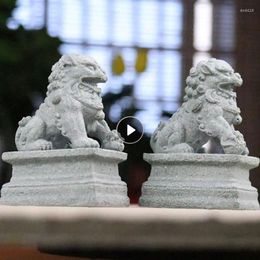 Figurines décoratives Sculpture de lion de pierre décoration de maison micro paysage art le symbole de richesse miniature réaliste
