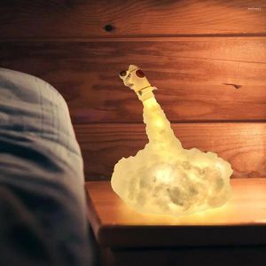 Decoratieve beeldjes Stroopwolken Rocket Night Light Exquisite Handmade DIY Materiaalpakketlamp voor kinderen Strip