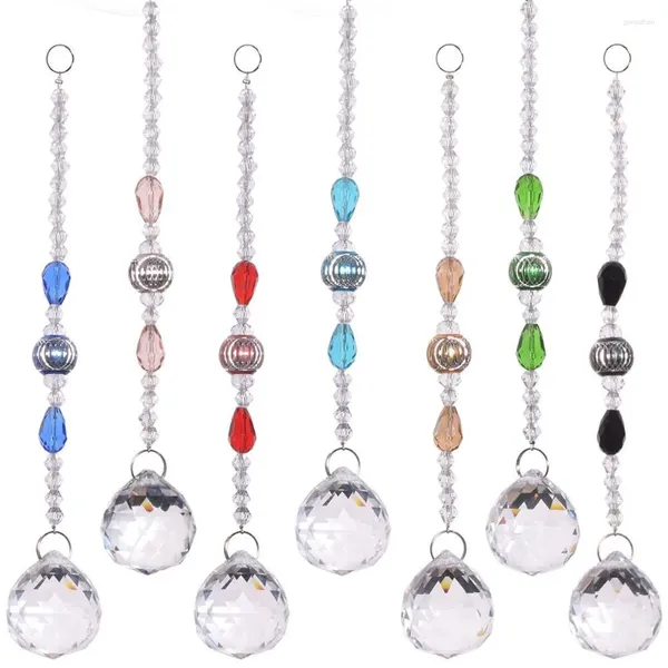 Figurines décoratines Style Designer salle de bain nordique Ball Shape Home Ornaments ventilateur pendent plafonnier Light Pull Crystal Crystal