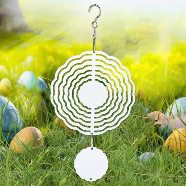 Figurines décoratives sublimation Wind Spinner Blanks suspendus 3D Aluminium Sculpture cinétique Powered Tail Yards Decor Decor Pivot